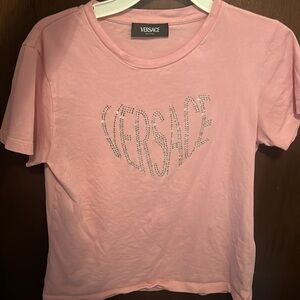 Girls Versace t-shirt 
Versace Tshirt Jersey Strass Logo💕💗